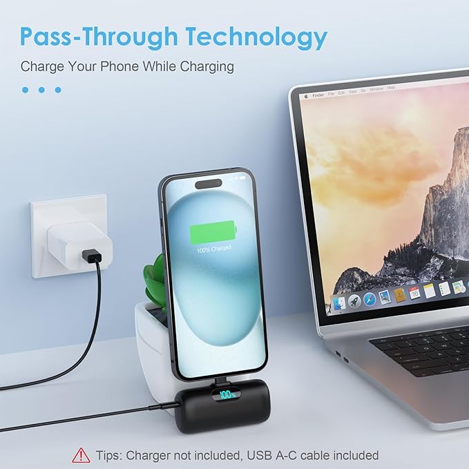 Mini Portable Charger USB C Power Bank, Upgraded 5000mAh PD Fast Charging - Image 7