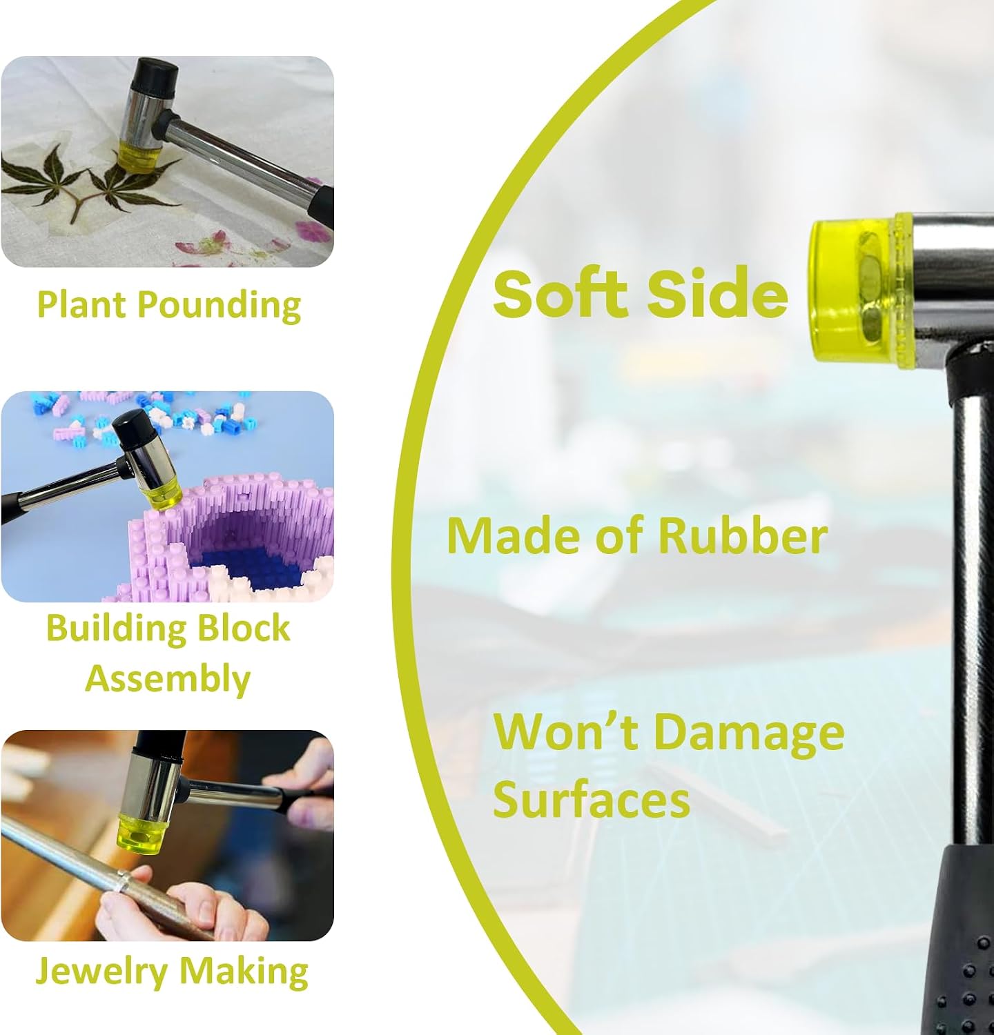Small Rubber Mallet Hammer for Crafts- Small Rubber Hammer, Mini Mallet for Jewelry, Leather, Crafts, Woodworking, DIY, Furniture Assembly, etc.