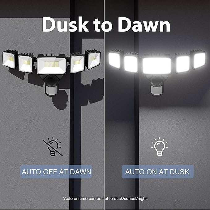 Onforu 120W 12000LM LED Security Lights Motion Sensor Outdoor, Dusk to Dawn - Image 6