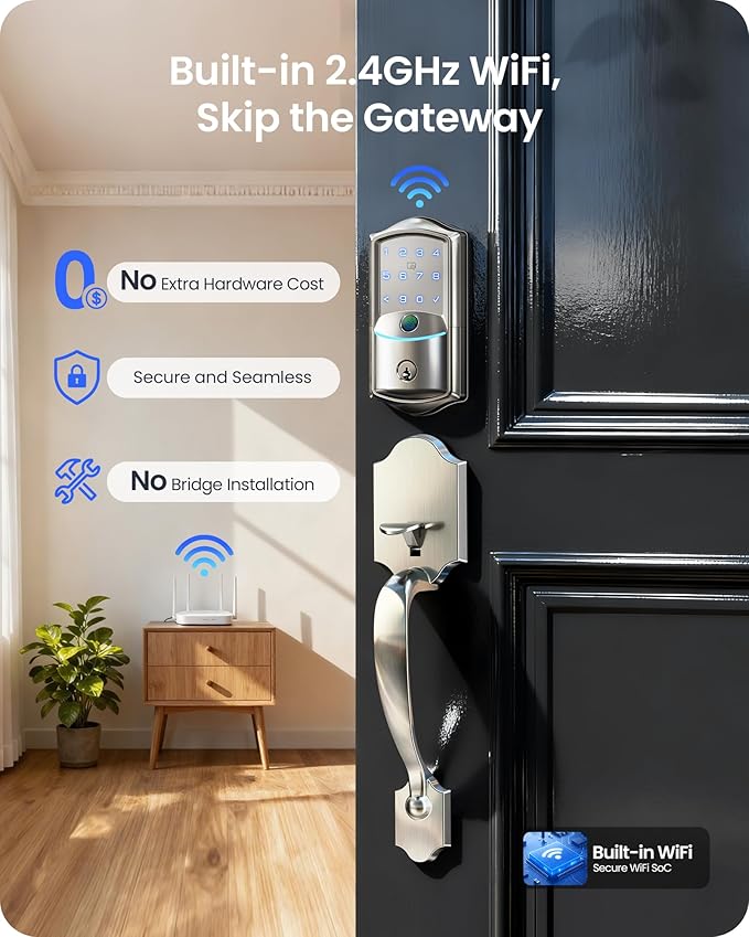 Veise VE027-H Built-in Wi-Fi Fingerprint Smart Deadbolt Lock - Image 2