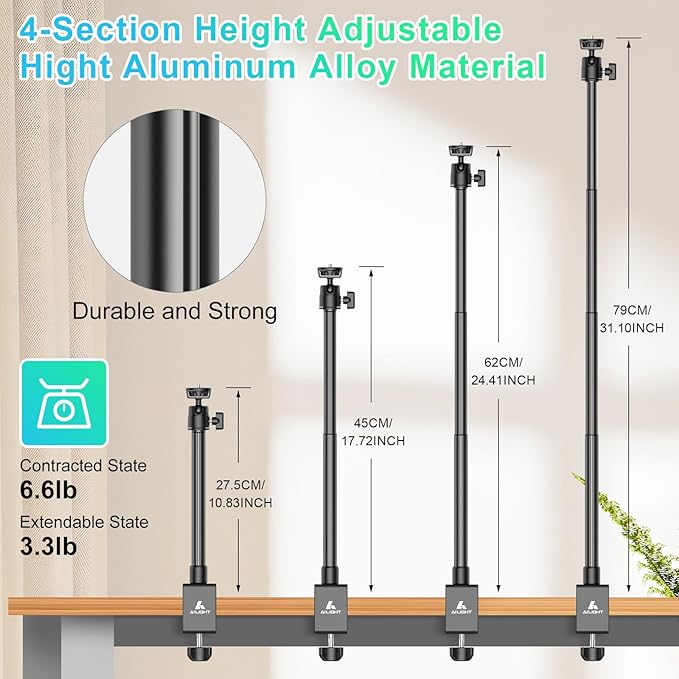 Ailight Camera Desk Mount Webcam Stand, Adjustable Table Camera Stand - Image 4