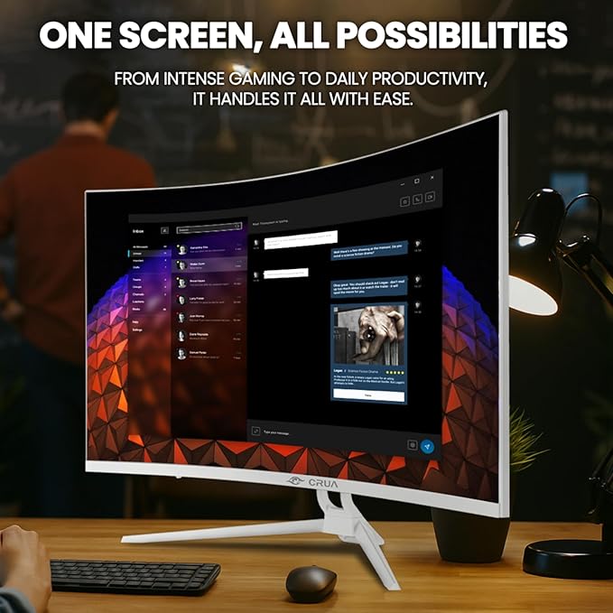 CRUA 32" Curved Gaming Monitor, 144Hz/160Hz 4K UHD 1500R VA Screen, Supports - Image 7