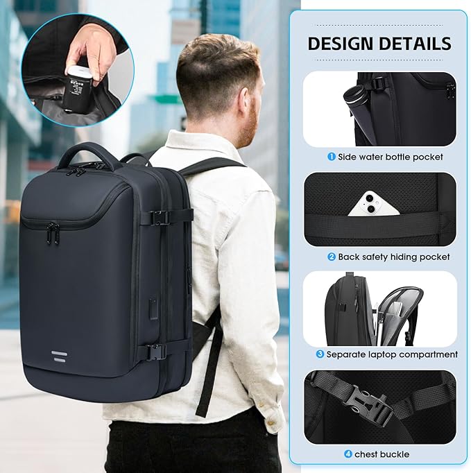 Vacuum Backpack Travel with Pump, 40L Expandable Carry on Compression Backpack - Image 8