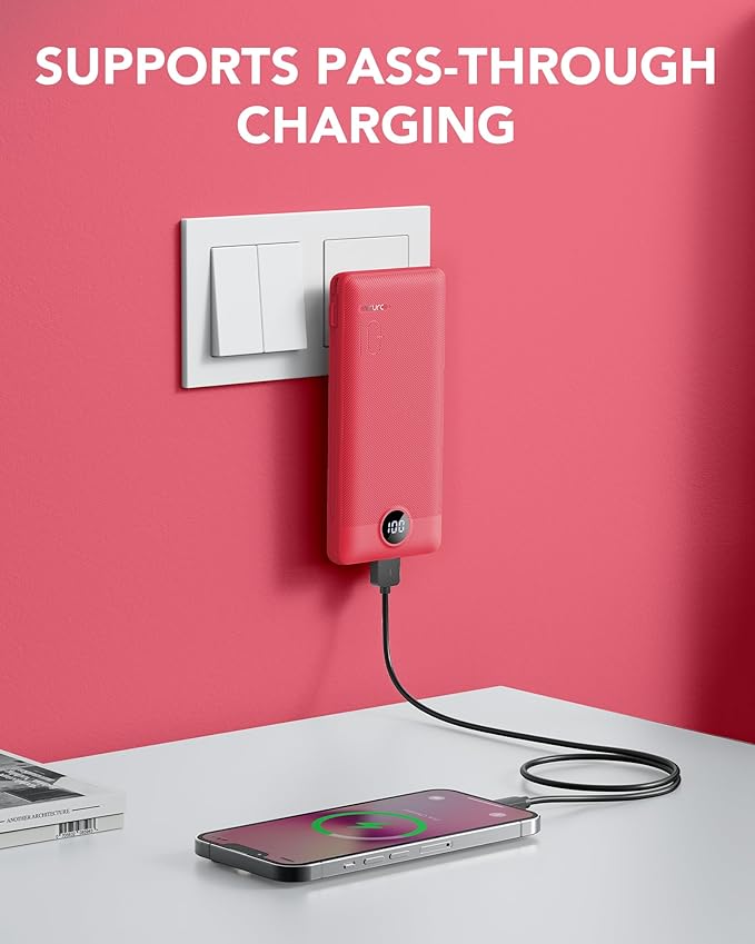Portable Charger Built-in Cables and AC Wall Plug, VRURC USB C Power Bank - Image 2
