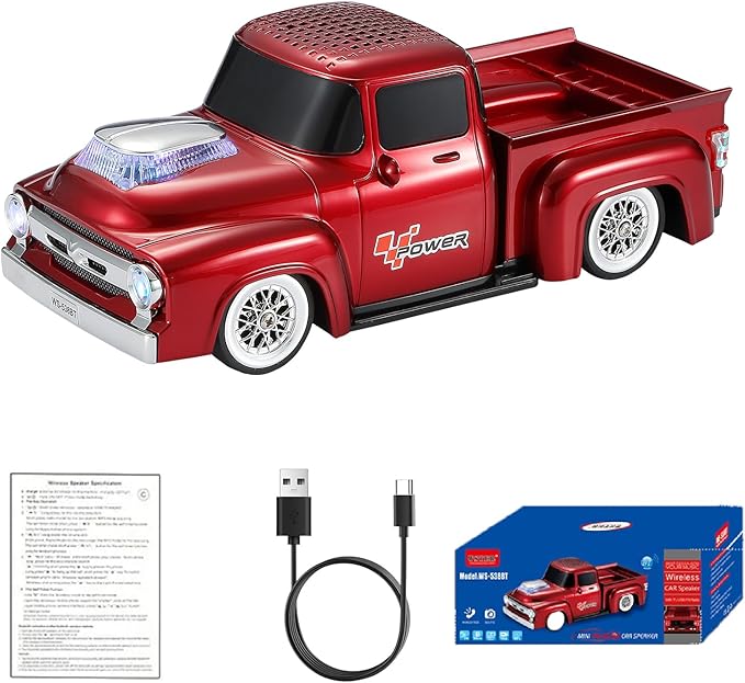 WSTER WS-538 Retro Pickup Truck Bluetooth Replica Speaker – Portable Wireless by WSTER