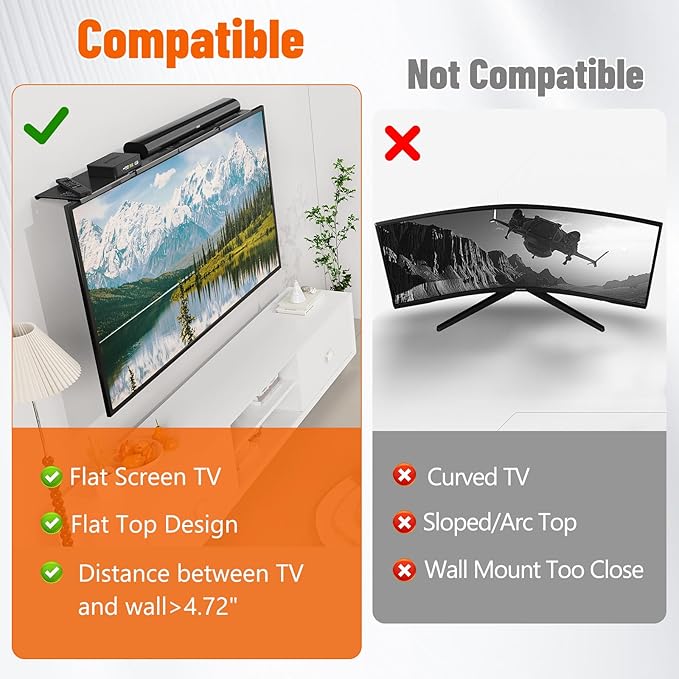 Soundbar Mount, No Drilling Steel TV Top Shelf Fits Most of Sound Bars Up to 15 - Image 6