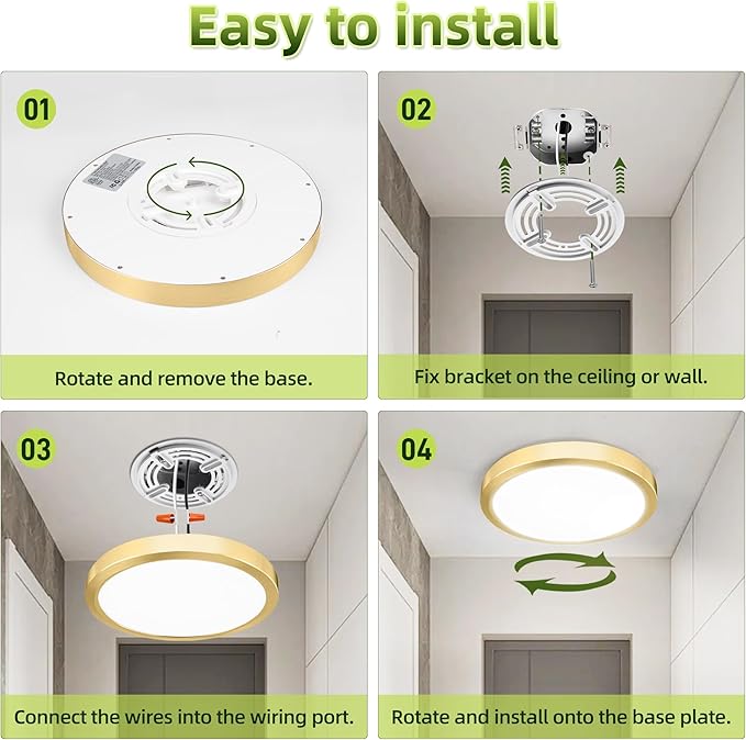 hykolity 2 Pack 9 Inch Selectable CCT LED Round Flat Panel Light, 18W 1800LM - Image 8
