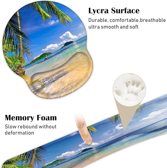 Keyboard Wrist Rest and Mouse Pad Wrist Support Set - Image 6