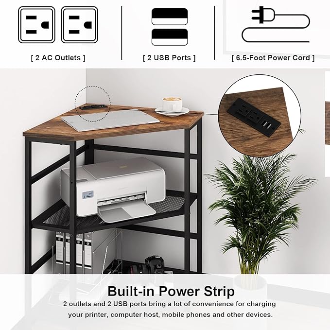VEDECASA Corner Printer Stand Table - Image 2