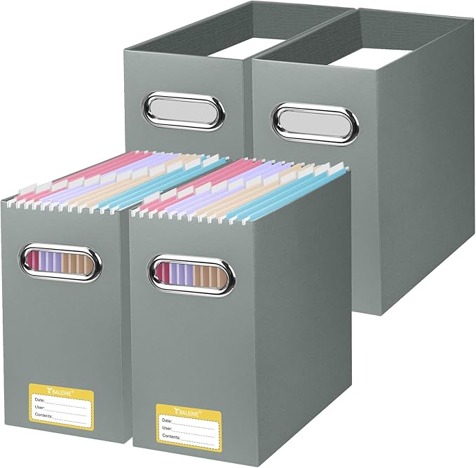 BALEINE File Organizer Box, Cardboard File Folder Organizer by BALEINE