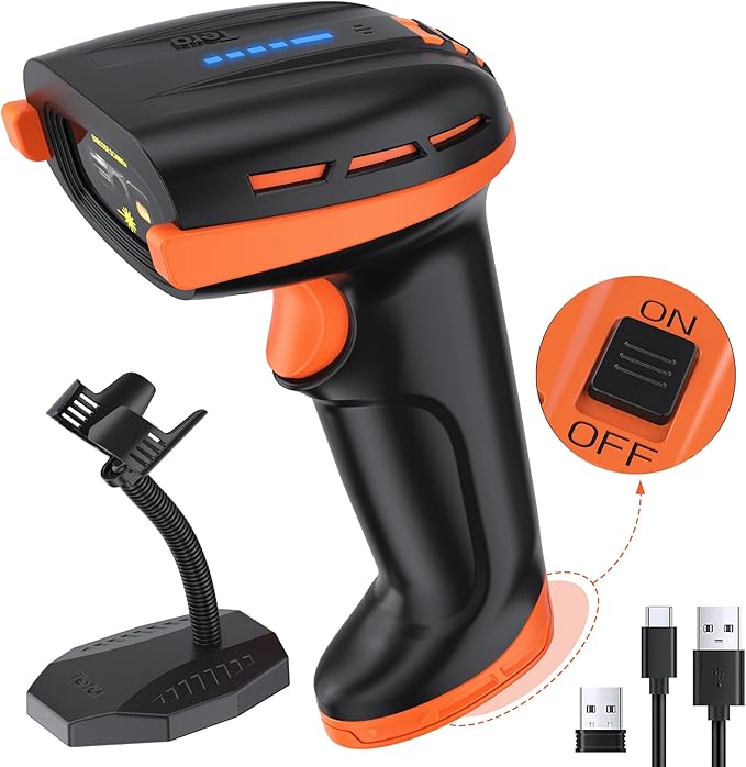 Tera Pro Barcode Scanner with Power Switch Battery Level Indicator Replaceable by Tera