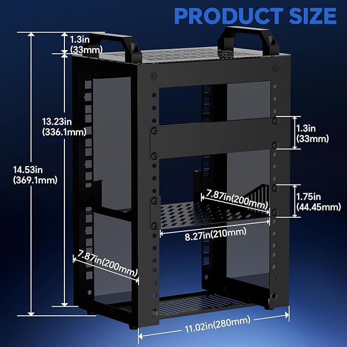 YQMRCZRF 6U Network Rack, 10-inch Mini Server Rack, 7.87 inches Deep. Suitable - Image 2