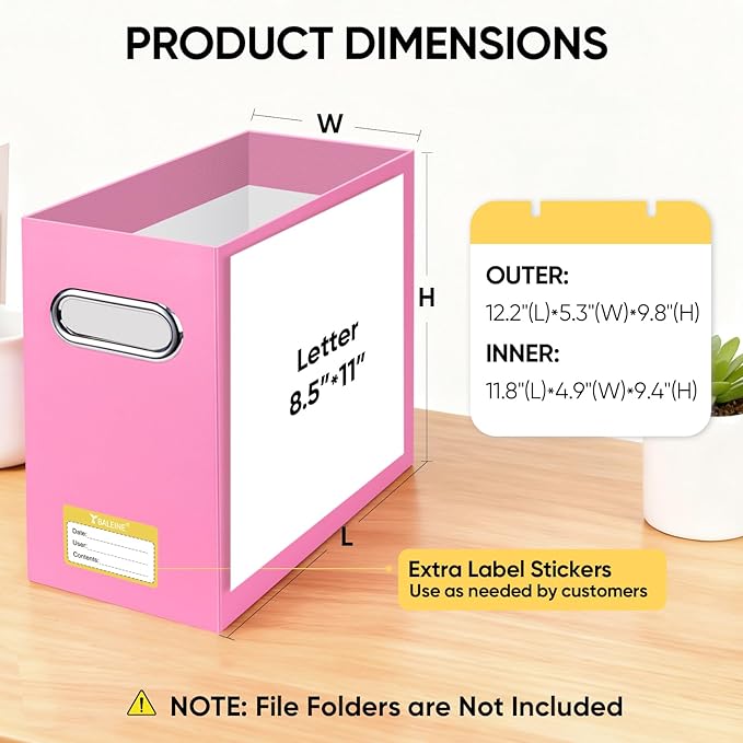 BALEINE File Organizer Box, Cardboard File Folder Organizer - Image 3