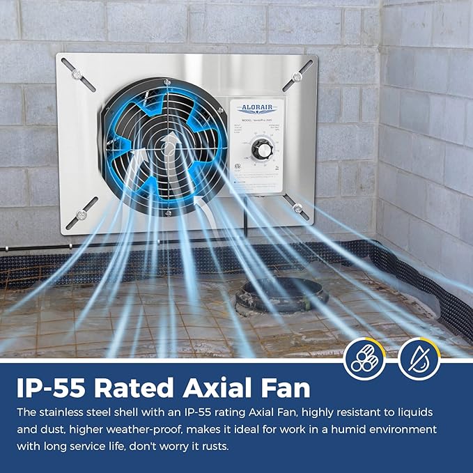 ALORAIR 260 CFM Stainless Steel Crawl Space Vent Fan - Image 3