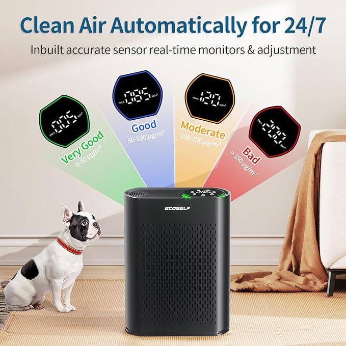 Powerful Air Purifiers for Home Large Room Up to 2400 Ft², ECOSELF HEPA Air - Image 2