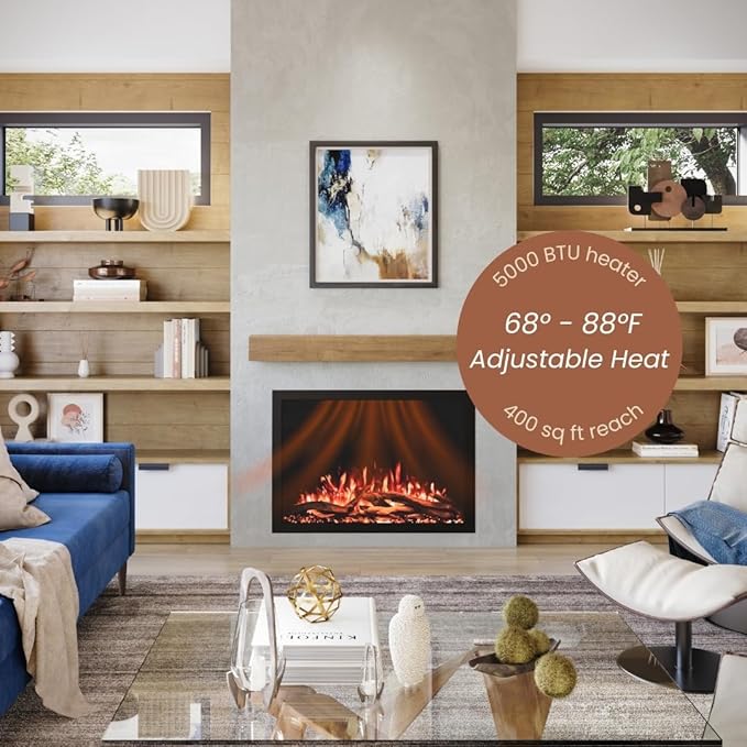 Modern Ember Highmark Traditional 38 Inch Built-in Smart Electric Fireplace - Image 8