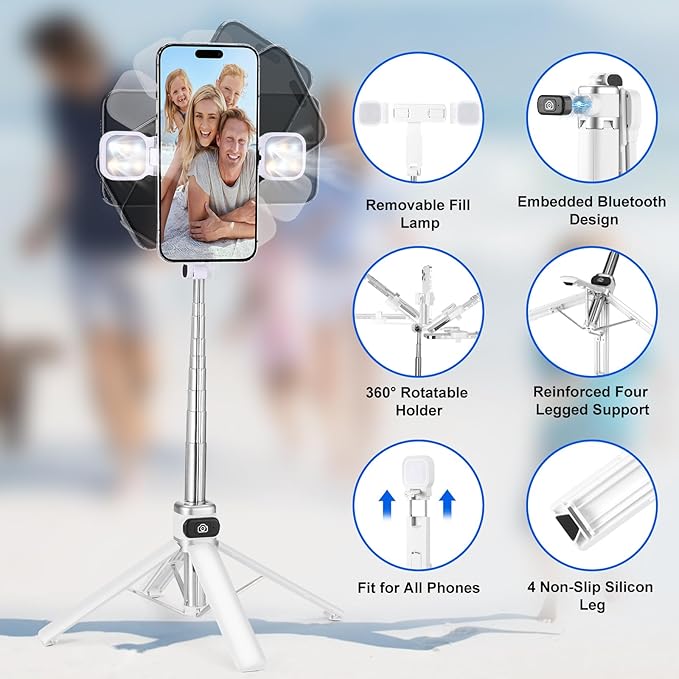 Mini Phone Tripod Stand, MQOUNY 38" Phone Tripod &Selfie Stick - Image 2