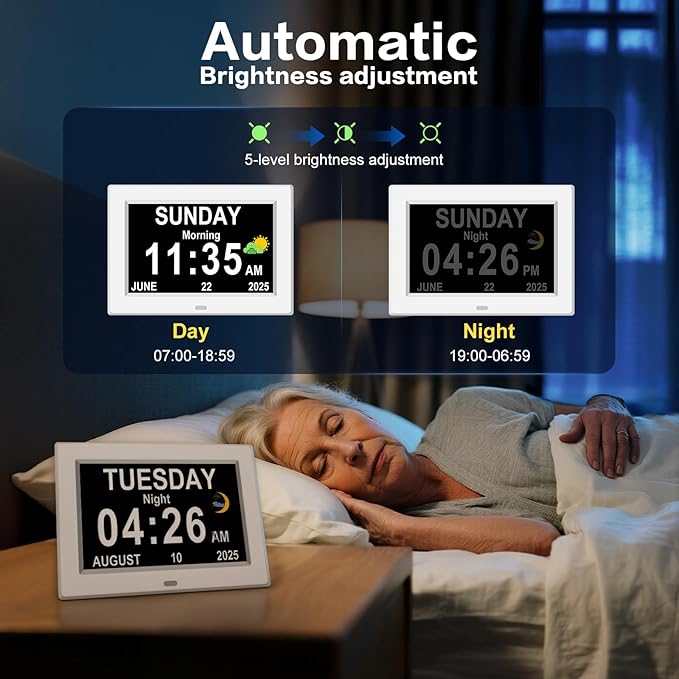 8‘’ Digital Calendar Day Clock, Gifts - Image 4