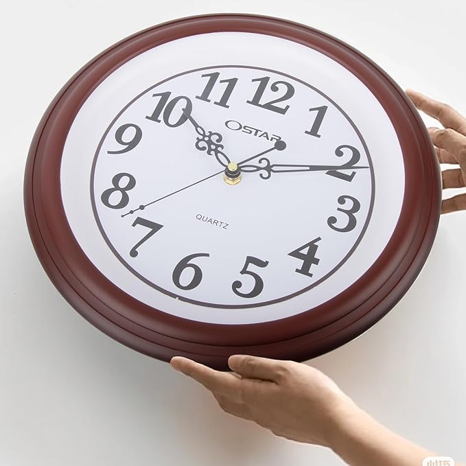 OSTAR Silent Rustic Wall Clock, Battery Operated, Vintage 12 Inch Round Clock - Image 2