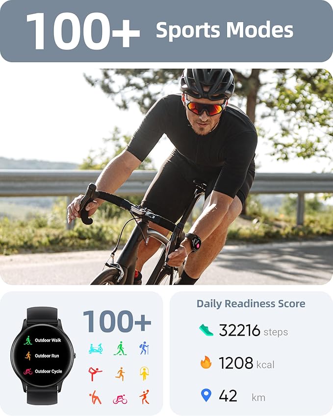 Parsonver Smart Watch for Men Women, HD Screen Fitness Tracker IP68 Waterproof - Image 4
