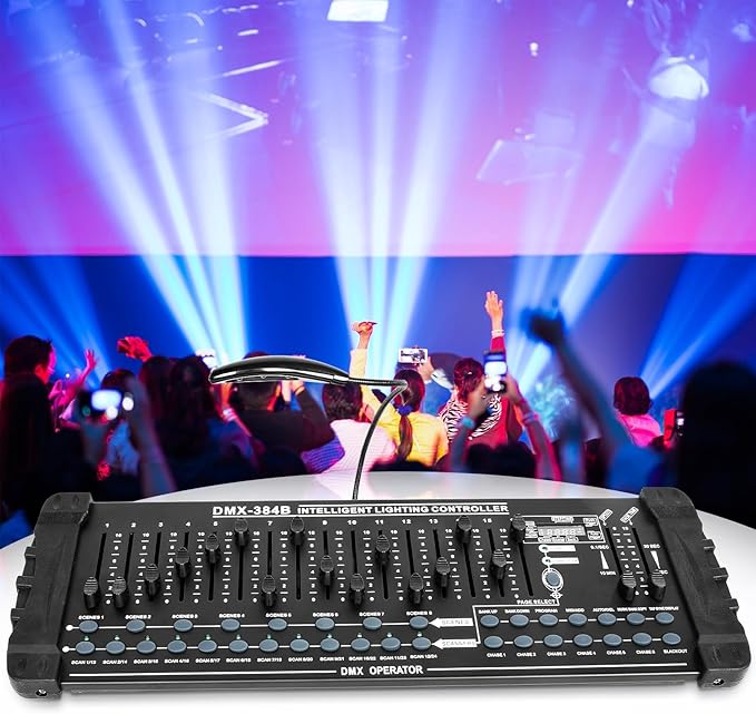 Wiwreenm DJ Controller 384CH Fog DMX-512 DJ Controller Support 30 Banks 8 by wiwreenm