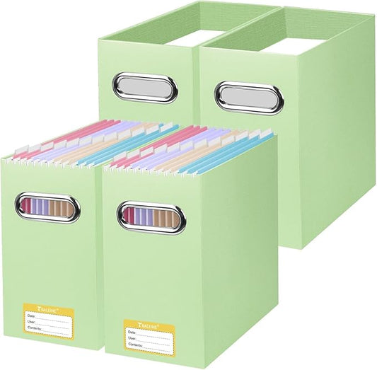 BALEINE File Organizer Box, Cardboard File Folder Organizer by BALEINE