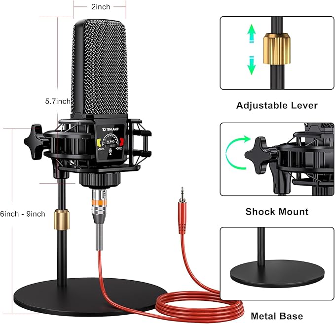 Live Sound Card Audio Mixer, Podcast Equipment Bundle - Image 2