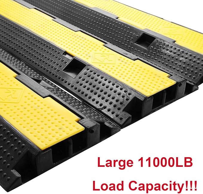 Reliancer 3 Pack Dual Channel Rubber Cable Protector Ramp 2 Channel Traffic - Image 6