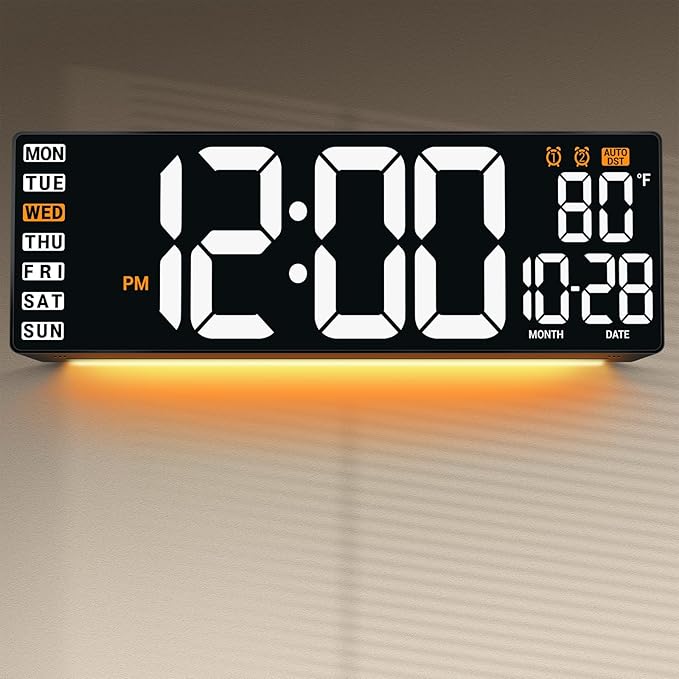 16.5" Large Digital Wall Clock: Wall Mount Decor Clock Large Display by Unknown
