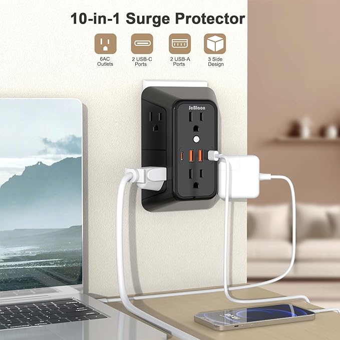 JcBlaon Outlet Extender Surge Protector - Image 2