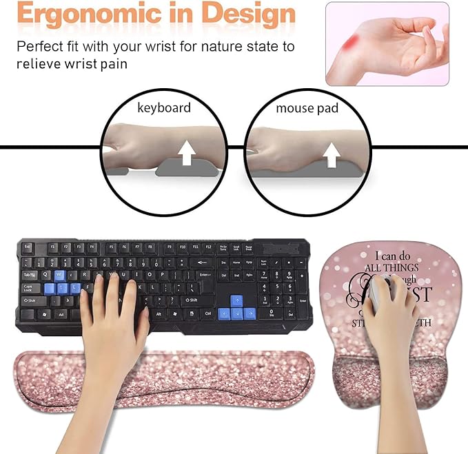 Ergonomic Mouse Pad Wrist Support and Keyboard Wrist Rest Set - Image 4