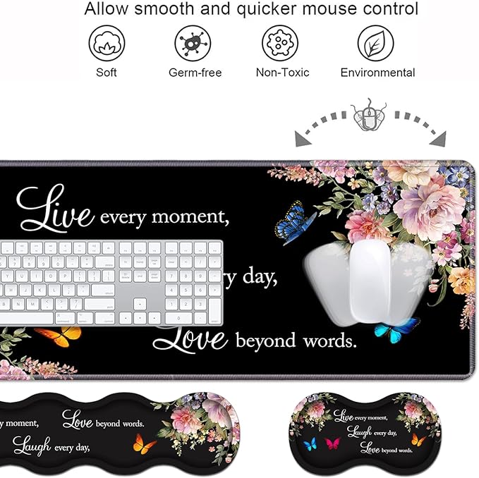 Ergonomic Keyboard Wrist Rest & Mouse Pad Wrist Rest Set, Large XXL Gaming Desk - Image 4
