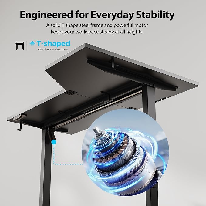 Agilestic Electric Standing L-Shaped 59 Inches Height Adjustable Desk, Sit and - Image 5