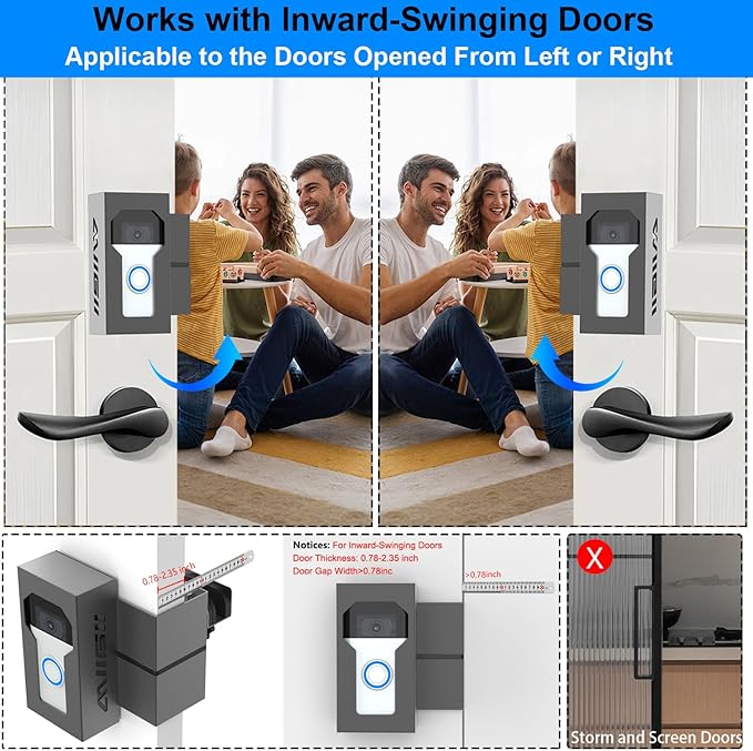 Anti Theft Ring Doorbell Mount, All Metal Ring Camera Door Mount Upgrade - Image 4