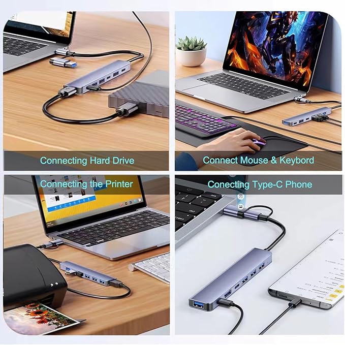 VIENON Aluminum USB C & USB Hub 7-in-1 - Image 6