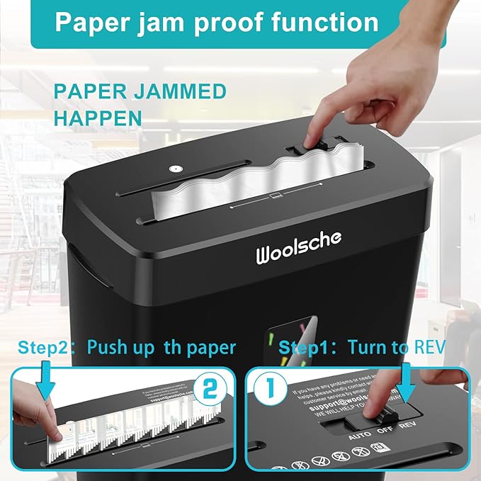 Woolsche Paper Shredder, 10-Sheet Cross Cut - Image 7