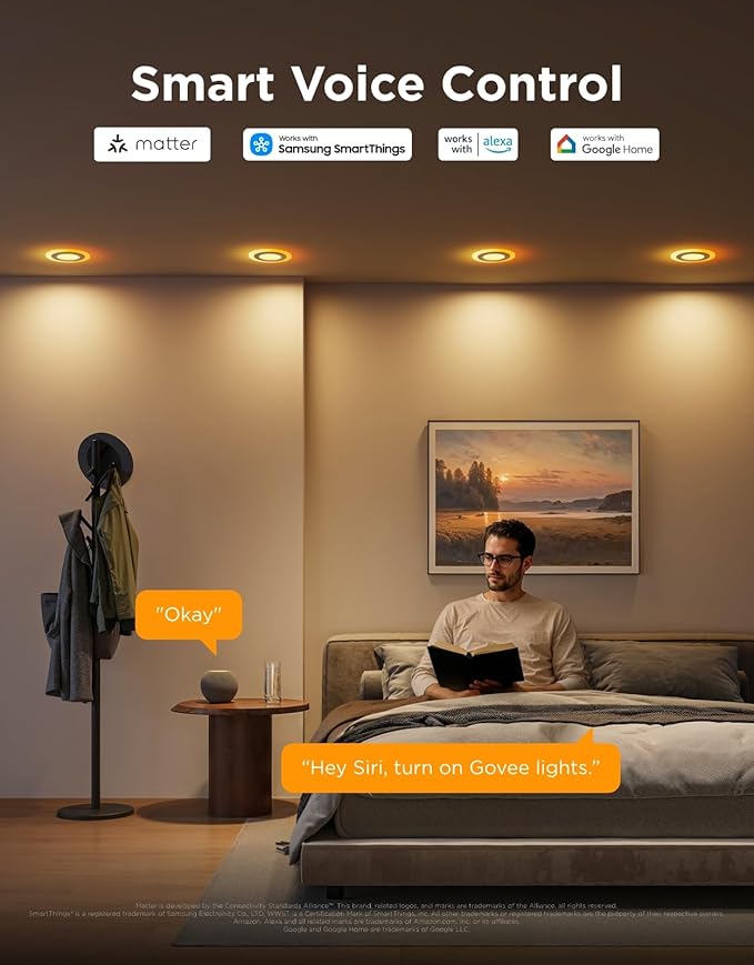 Govee Smart Recessed Lighting 4 inch, RGBIC LED Recessed Light Compitable - Image 5