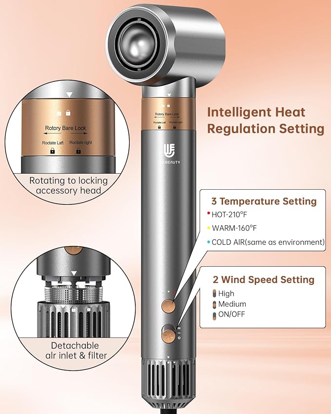 Hair Dryer Brush, webeauty 5 in 1 Professional Hot Air Styling, High-Speed - Image 6