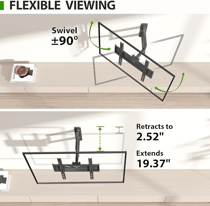 USX MOUNT Corner TV Wall Mount for 26-60 Inch TVs up to 80 lbs, Single - Image 4