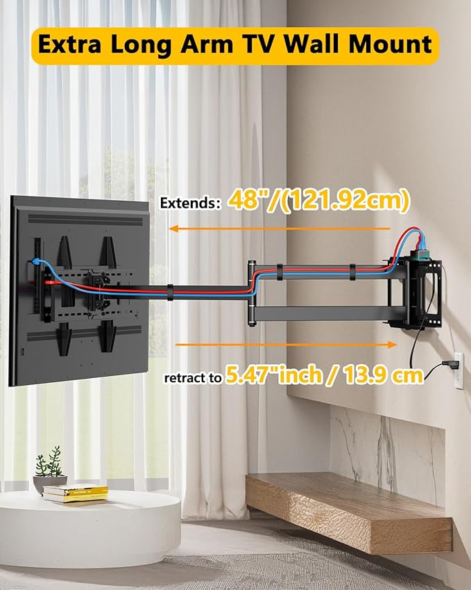 48'' Extension Extra Long Arm TV Wall Mount - Image 3