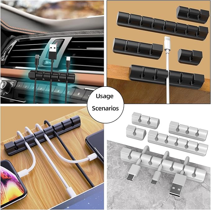 ITUGOU 11PCS Cable Management Cord Holder Organizer, Magnetic Cable Clips - Image 4