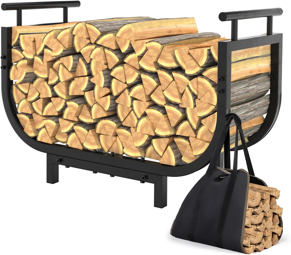 30” outdoor firewood rack with carrier bag &, main product view