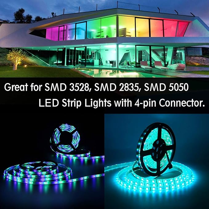 SUPERNIGHT RGB Light Strip Remote Controller, RF Remote of 2-in-1 4 Pin Dimming - Image 2