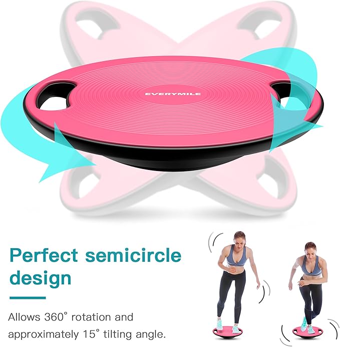EVERYMILE Wobble Balance Board, Exercise Balance Stability Trainer Portable - Image 3