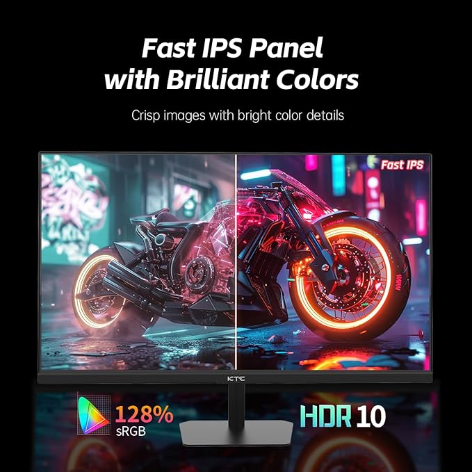 KTC 24.5'' Gaming Monitor, FHD 1080P 180Hz Fast IPS 128% sRGB Computer Monitor - Image 3