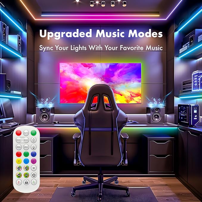 ATHONO 65.6ft Led Lights for Bedroom Music Sync Color Changing Led Strip Lights - Image 3