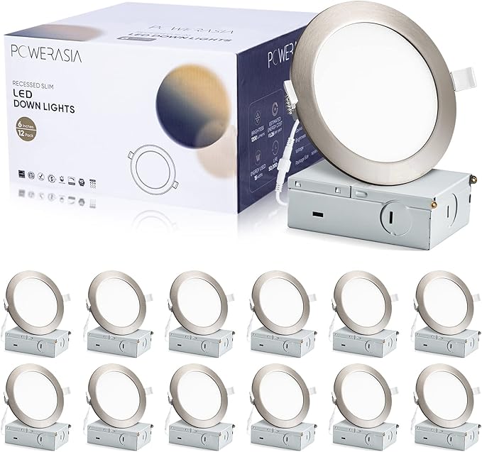 12 Pack Recessed Lighting 6 Inch by POWERASIA