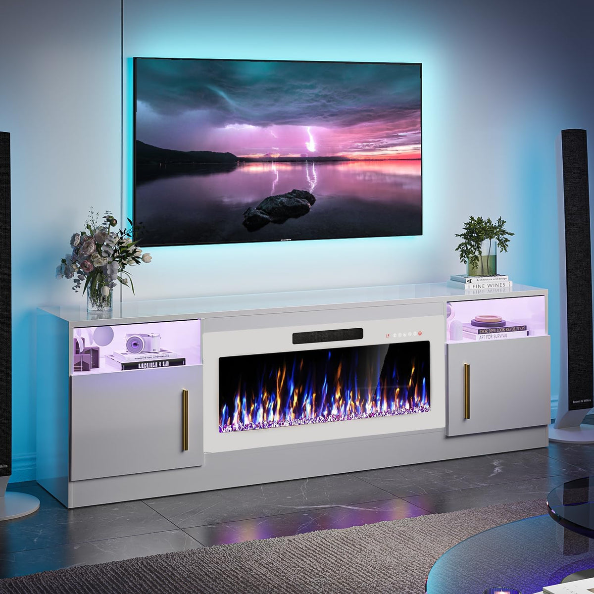 VITESSE TV Stand Fireplace