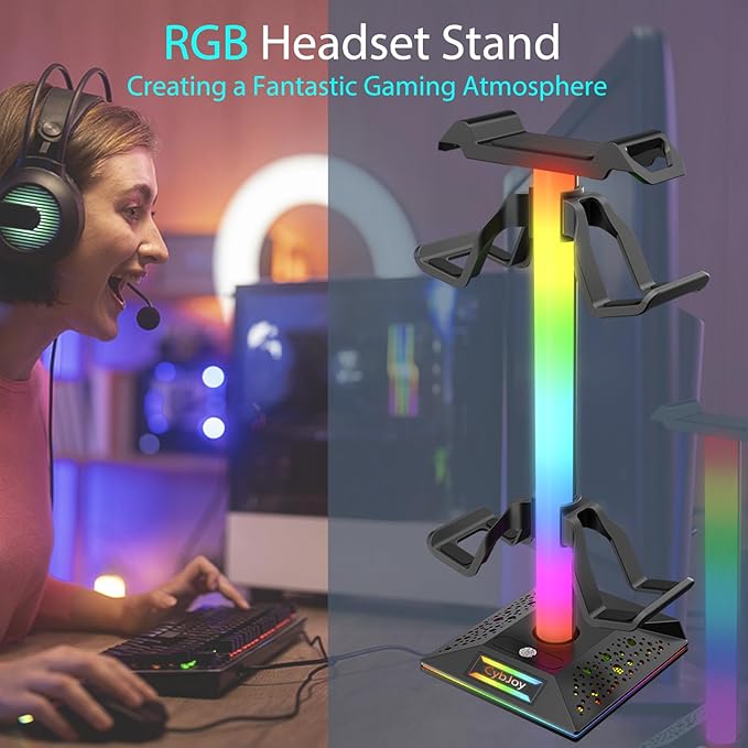 CybJoy RGB Headset Stand, Gaming Controller Stand - Image 6