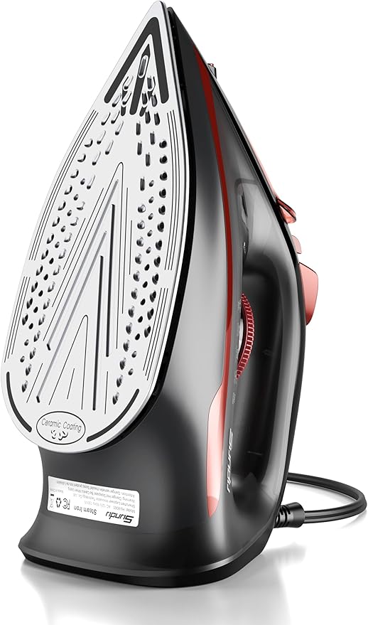 Irons Steamer for Clothes, Non-Stick Ceramic Soleplate, 500 Microsteam Holes by Sundu
